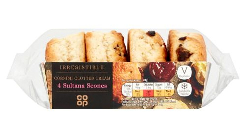 Co-op Irresistible Cornish Clotted Cream Sultana Scones